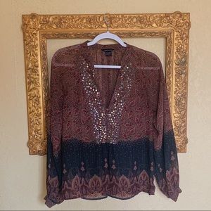 ✖️SOLD✖️Vintage // Moda International bohemian top